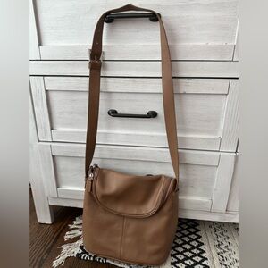 Maxx New York Tan Faux Leather Shoulder Bag